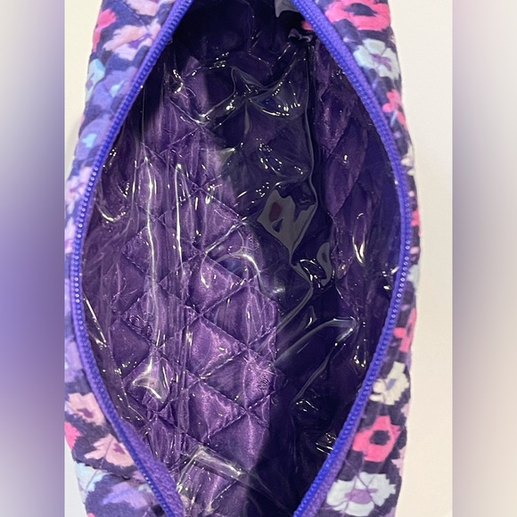 Vera Bradley Cosmetic Bag Lilac Ikat Plastic Lined - Picture 5 of 11